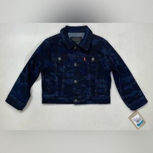 Levi's Denim Jean Trucker Jacket Baby Size 24 Months Blue Camo NWT